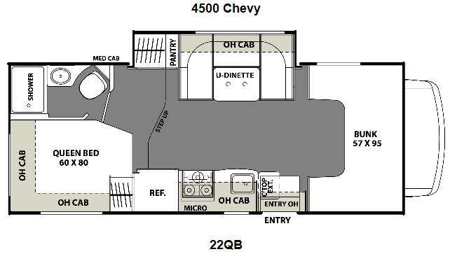 Floorplan - 2016 Coachmen RV Freelander 22QB Chevy 4500