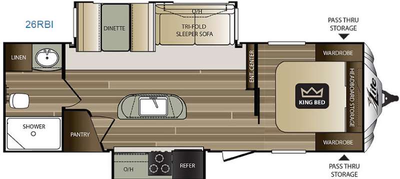 Floorplan - 2016 Keystone RV Cougar X-Lite 26RBI