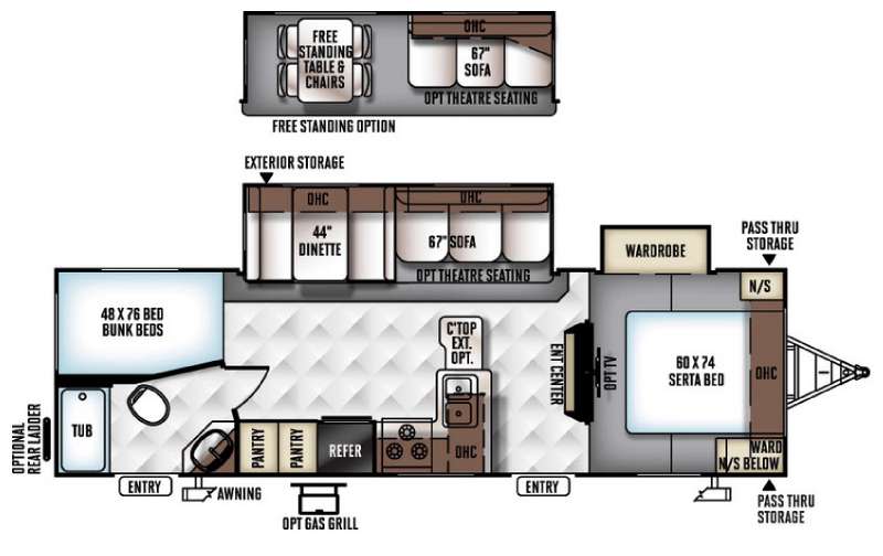 Floorplan - 2016 Forest River RV Flagstaff Super Lite 27BEWS