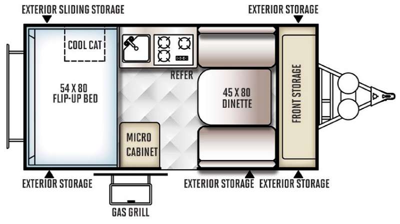 Floorplan - 2016 Forest River RV Rockwood Hard Side Series A122S