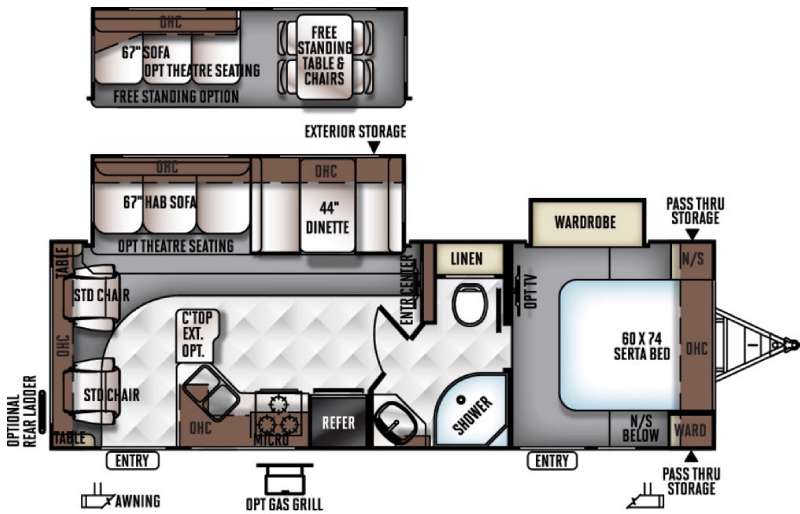 Floorplan - 2016 Forest River RV Rockwood Ultra Lite 2604WS