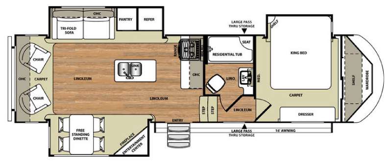 Floorplan - 2016 Forest River RV Salem Hemisphere Lite 286RL