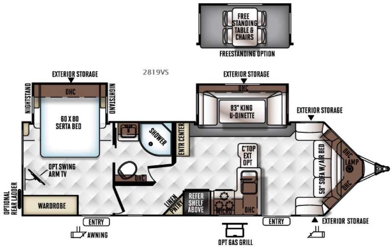 Floorplan - 2016 Forest River RV Rockwood Ultra V 2819VS