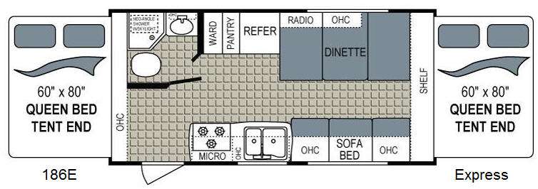 Floorplan - 2016 Dutchmen RV Kodiak Express 186E