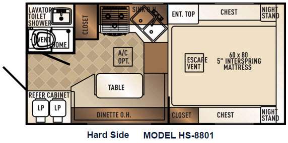 Floorplan - 2016 Palomino Backpack Edition HS 8801