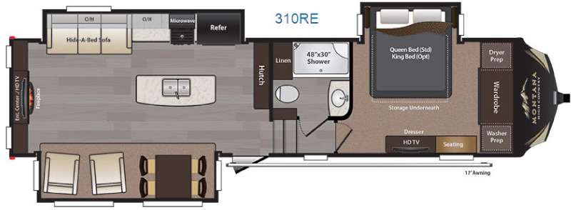 Floorplan - 2016 Keystone RV Montana High Country 310RE