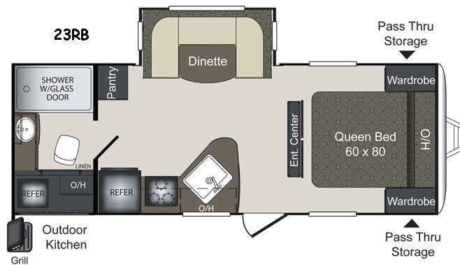 Floorplan - 2016 Keystone RV Laredo LHT 23RB