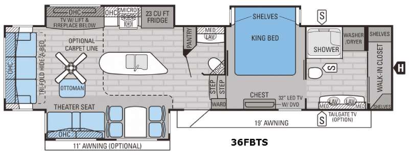 Floorplan - 2016 Jayco Pinnacle 36FBTS