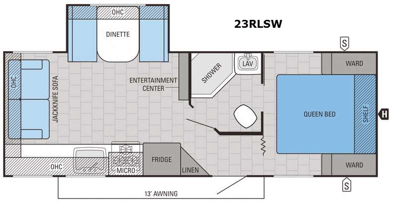 Floorplan - 2016 Jayco Jay Feather 23RLSW