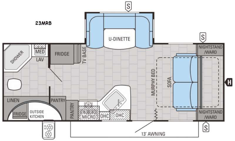 Floorplan - 2016 Jayco White Hawk 23MRB