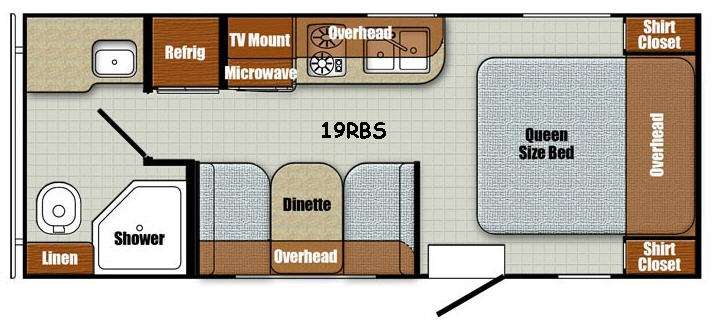 Floorplan - 2016 Gulf Stream RV Vintage Cruiser 19RBS