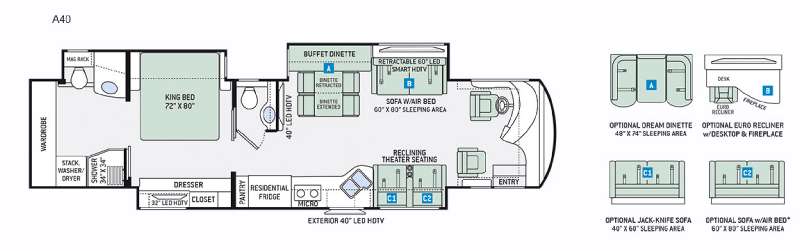 Floorplan - 2016 Thor Motor Coach Venetian A40