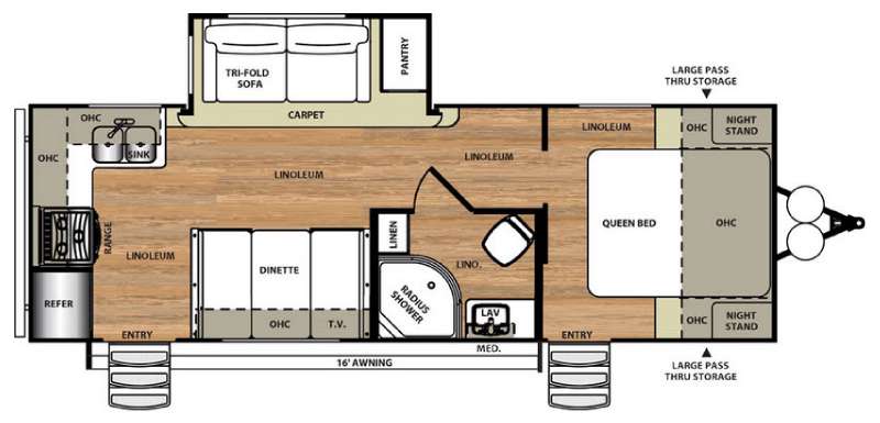 Floorplan - 2016 Forest River RV Wildwood Heritage Glen Hyper-Lyte 24RK