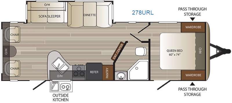 Floorplan - 2016 Keystone RV Outback Ultra Lite 278URL