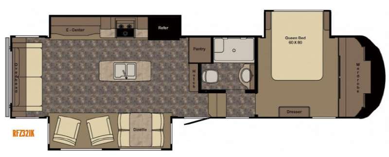 Floorplan - 2017 CrossRoads RV ReZerve RFZ32IK