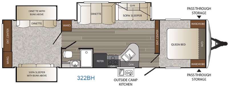 Floorplan - 2017 Keystone RV Outback 322BH