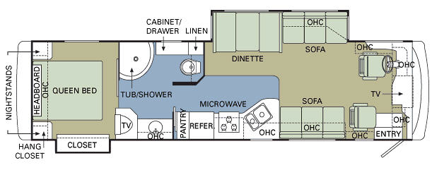 Floorplan - 2007 Holiday Rambler Vacationer 36 WBD