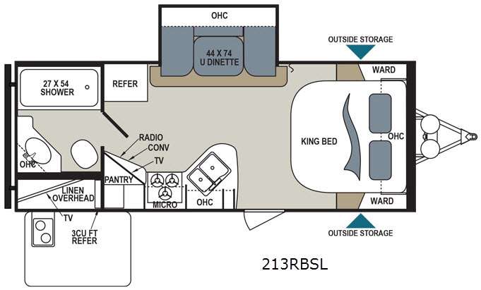 Floorplan - 2017 Dutchmen RV Aerolite 213RBSL