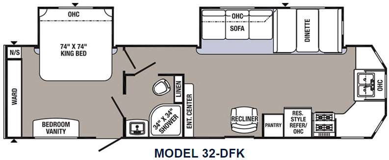 Floorplan - 2017 Palomino Puma Destination 32-DFK