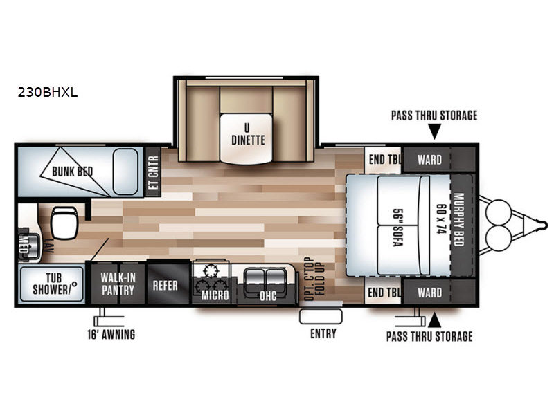 Floorplan - 2017 Forest River RV Wildwood X-Lite 230BHXL