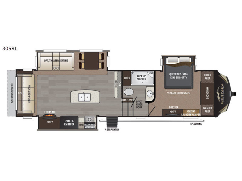 Floorplan - 2017 Keystone RV Montana High Country 305RL