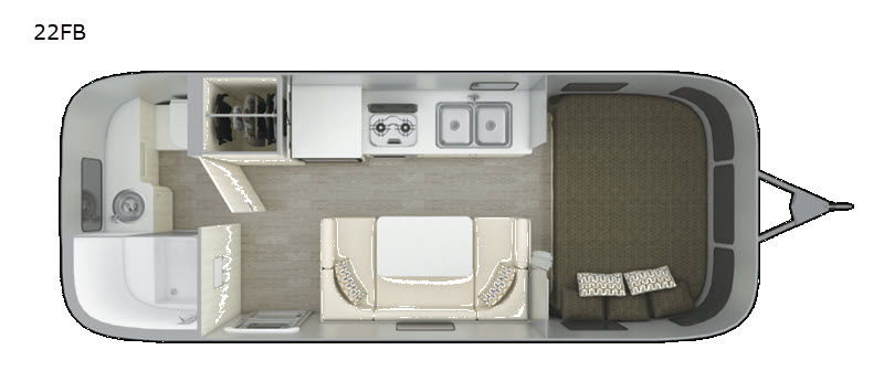 Floorplan - 2017 Airstream RV Sport 22FB