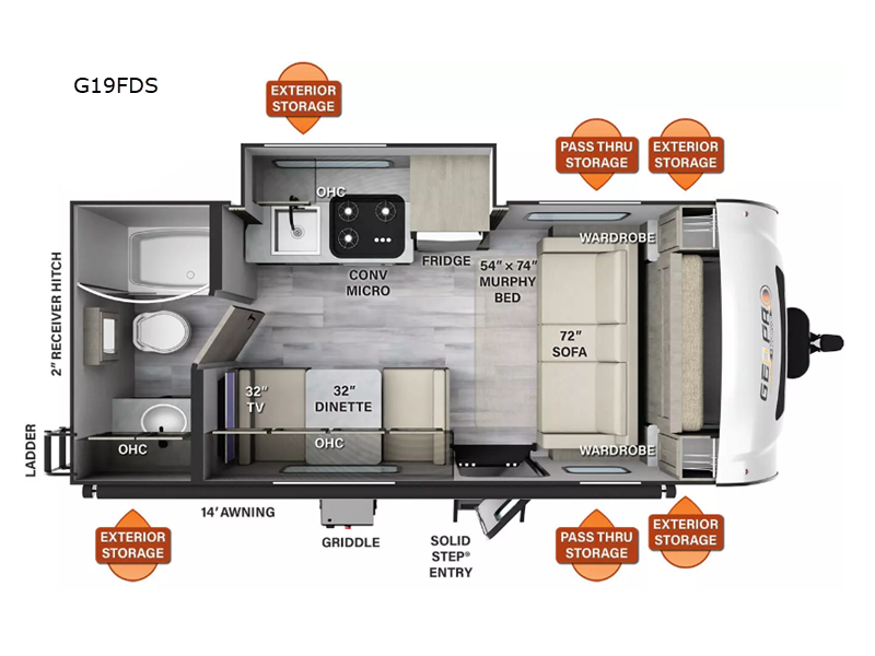 New Forest River RV Rockwood GEO Pro G19FDS Travel Trailer for Sale