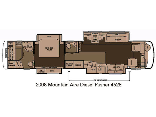 Floorplan - 2008 Newmar Mountain Aire Diesel MADP 4528