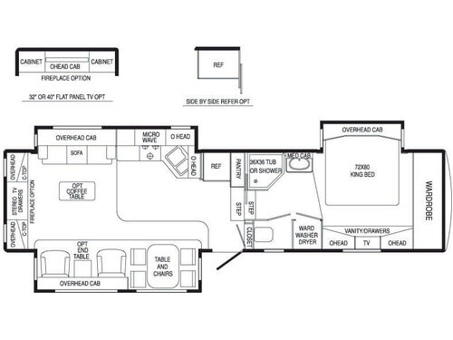 Floorplan - 2007 DRV Luxury Suites Mobile Suites 36 RE3