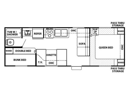 Floorplan - 2008 Forest River RV Cherokee Grey Wolf 26BH