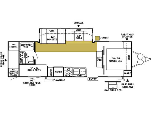 Floorplan - 2008 Forest River RV Wildwood LE 28BGSS