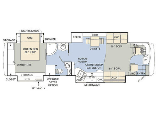 Floorplan - 2008 Monaco Diplomat 40 PDQ