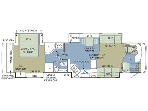 Floorplan - 2008 Holiday Rambler Scepter 42 PDQ