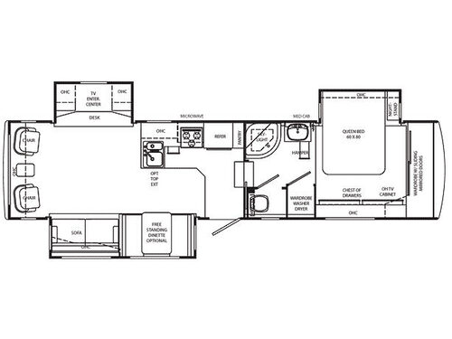 Floorplan - 2007 Holiday Rambler Alumascape Suite 33SKT