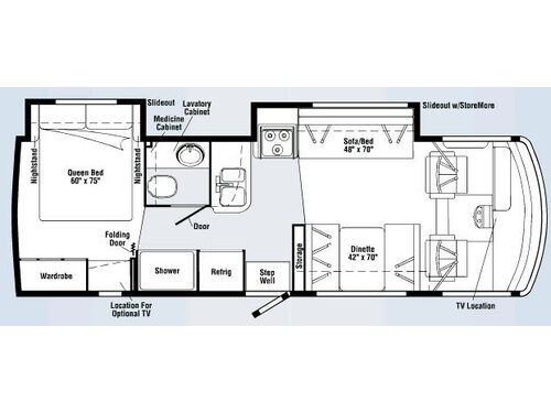 Floorplan - 2008 Winnebago Sightseer 29R
