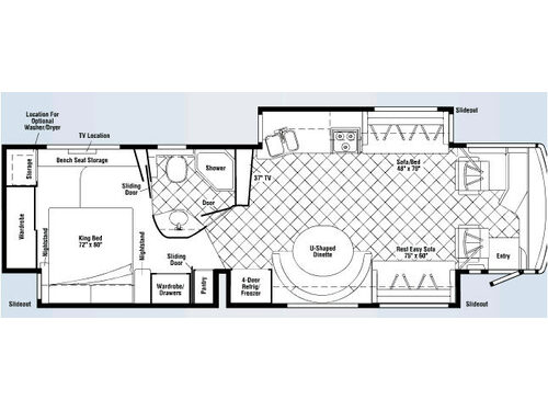 Floorplan - 2008 Winnebago Tour 40WD