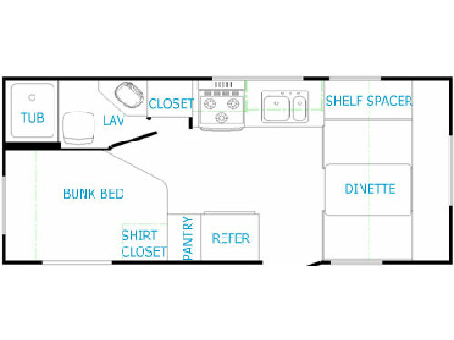 Floorplan - 2004 R-Vision Trail Cruiser 19 RDB