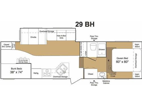 Floorplan - 2004 Keystone RV Laredo 29BH