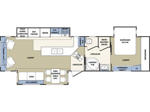 Cardinal 34 RLT Floorplan