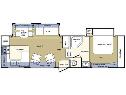 Floorplan - 2004 Forest River RV Cardinal 29 RKLE