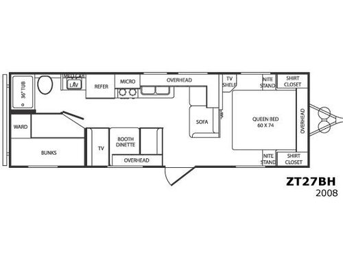 Floorplan - 2008 CrossRoads RV Zinger ZT27BH