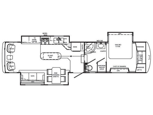 Floorplan - 2009 Holiday Rambler Presidential Suite 36 RLT