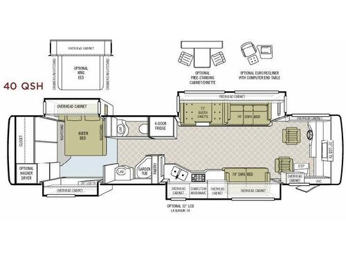 Floorplan - 2008 Tiffin Motorhomes Phaeton 40 QSH