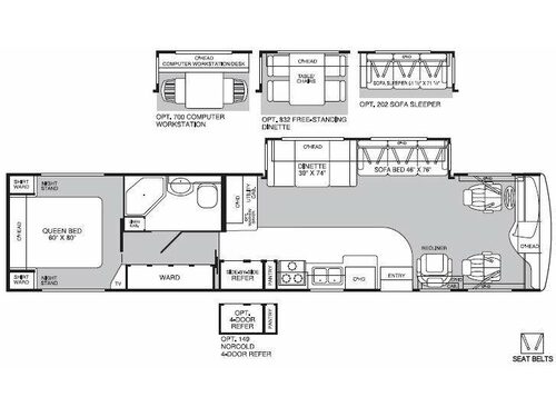 Floorplan - 2004 Fleetwood RV Bounder Diesel 39Z