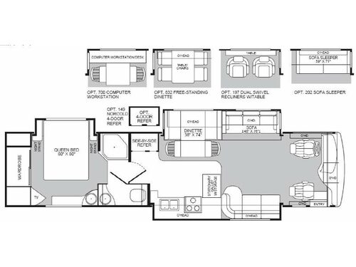Floorplan - 2003 Fleetwood RV Discovery 39J