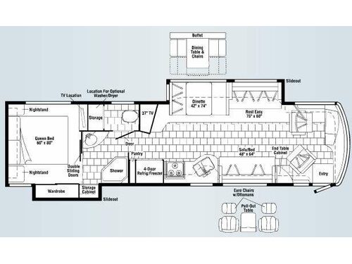 Floorplan - 2008 Winnebago Journey 37H