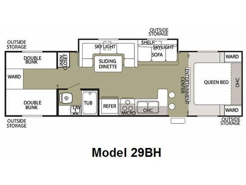 Cherokee Grey Wolf 29BH Floorplan