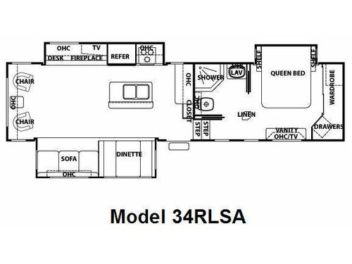 Floorplan - 2009 Forest River RV Cedar Creek 34RLSA