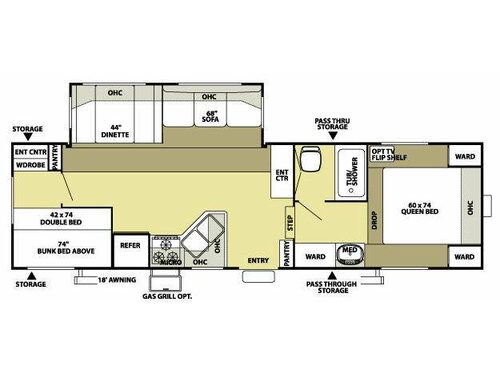 Floorplan - 2008 Forest River RV Salem LE 28BHSS