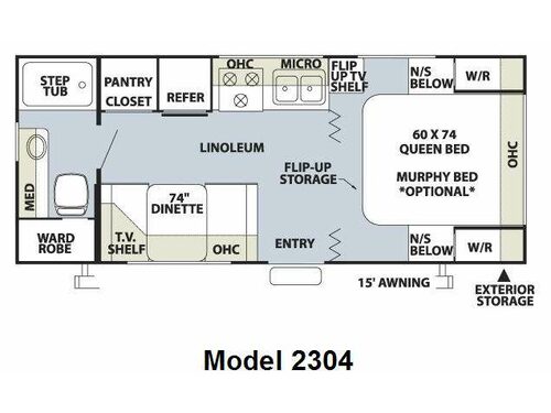 Rockwood Mini Lite 2304 Floorplan